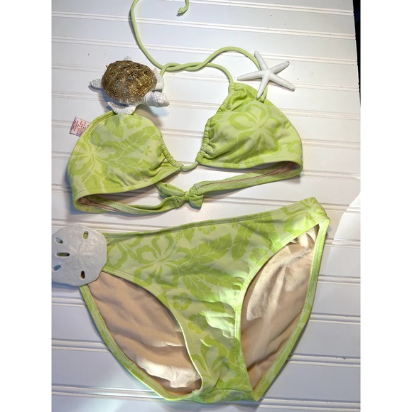 Mossimo Bikini Lime Green Medium Bottom Large Top - Picture 1 of 4